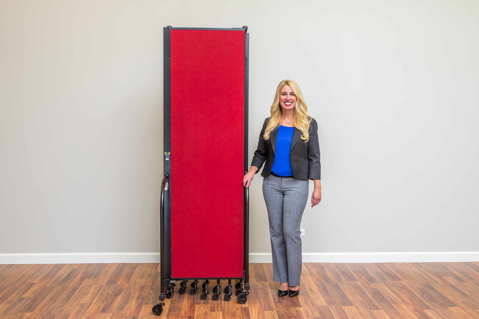 Signature Room Divider - 4'H x 5' 9"L - 3 Panel, Mint, Vinyl