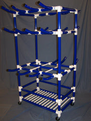 Aquatic Multi-Purpose Wet Hang Cart (Hooks), 37”L x 22”W x 60”H (hooks extend 14” each side)