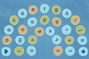 Calming Colors Arch Alphabet Seating Rug - 6ft x 9ft - Rectangle - Light Blue