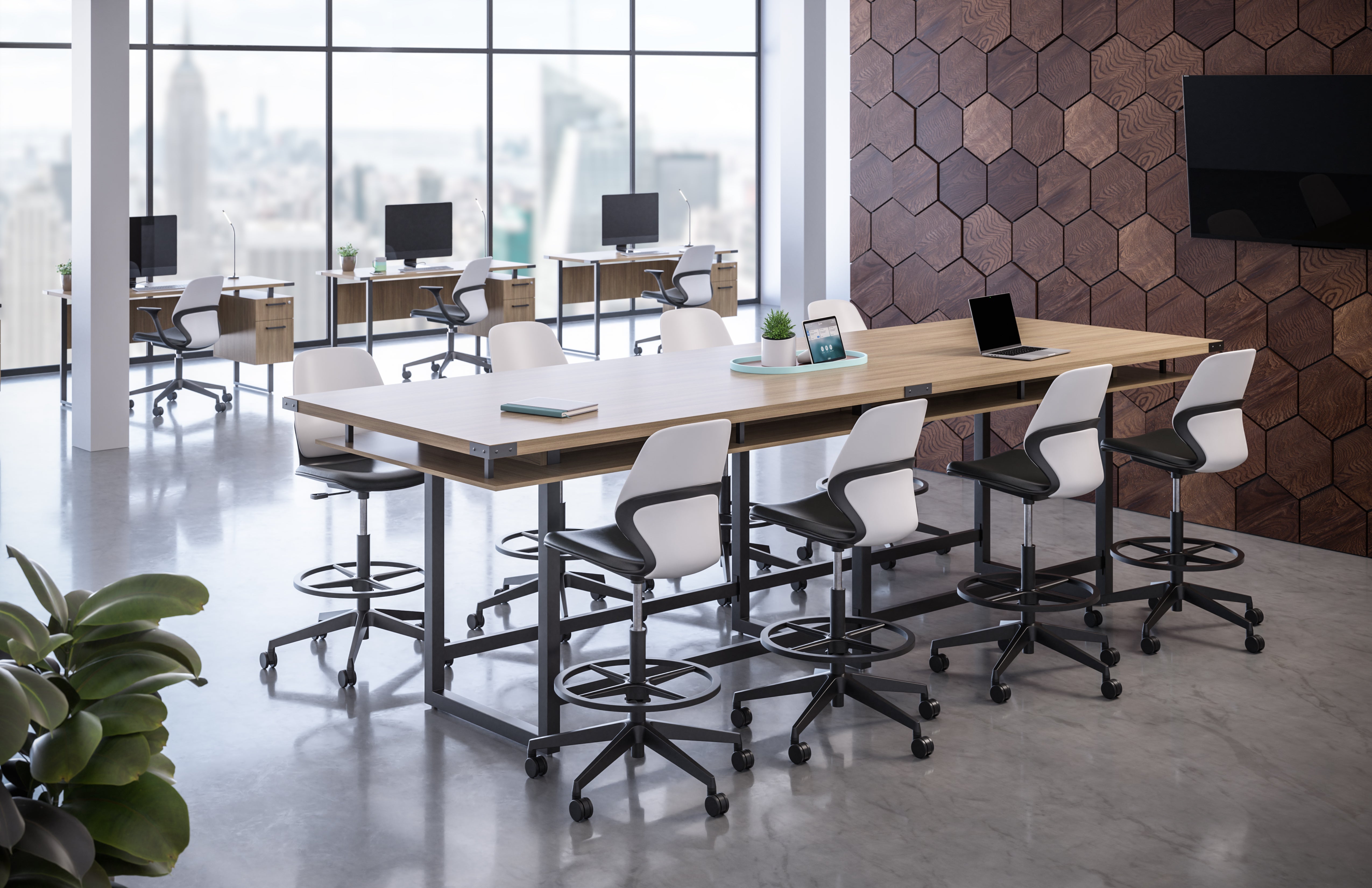 Mirella Desk W/ Built In Ped