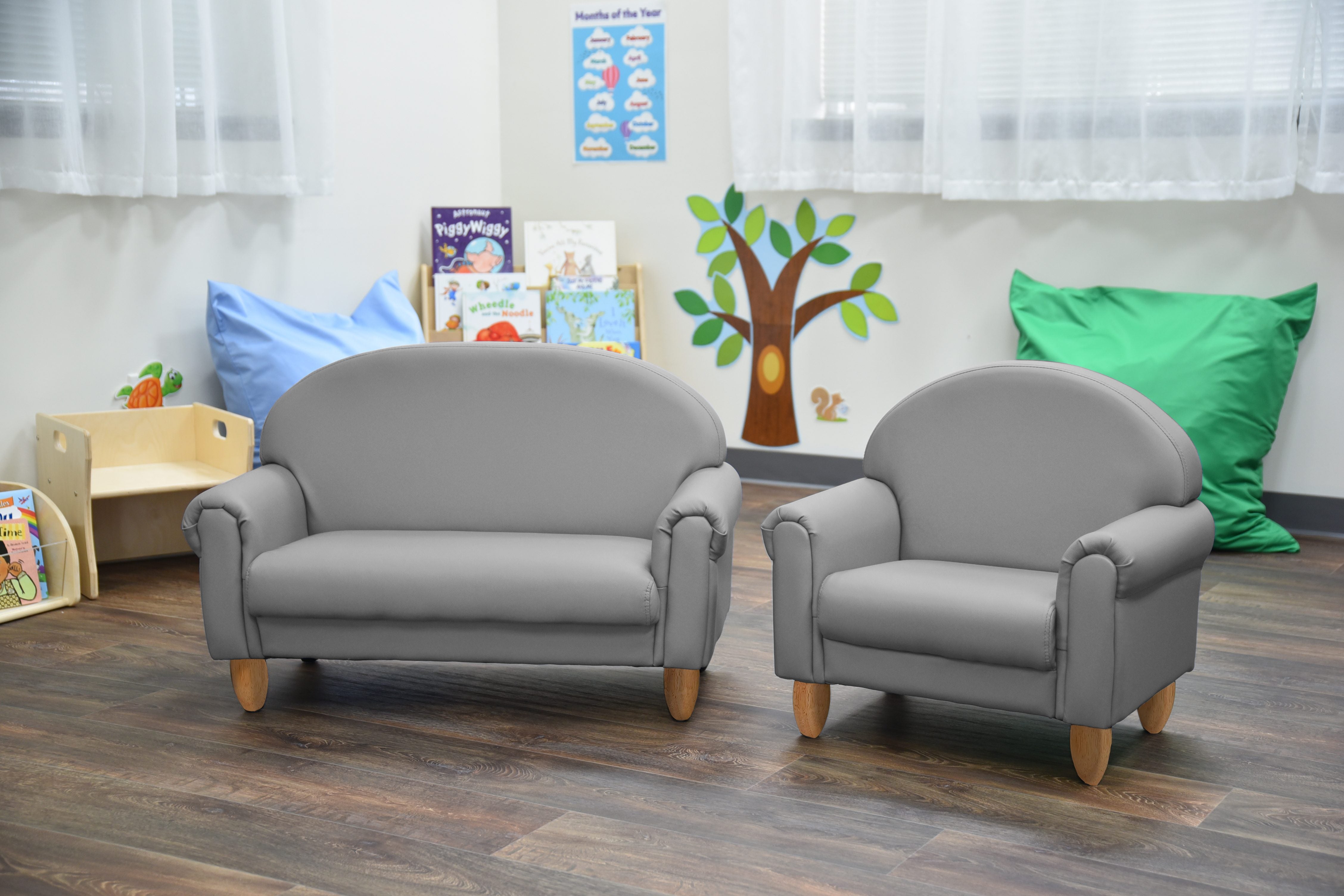 As We Grow Sofa - Gray with Natural Legs