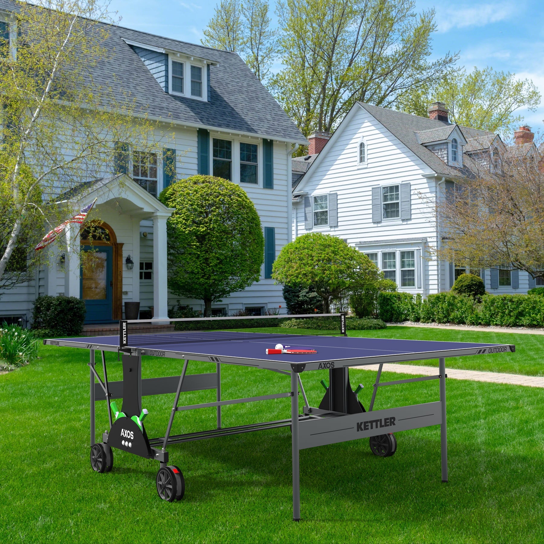 Kettler® Axos Outdoor Table Tennis Table, 2-Player Bundle