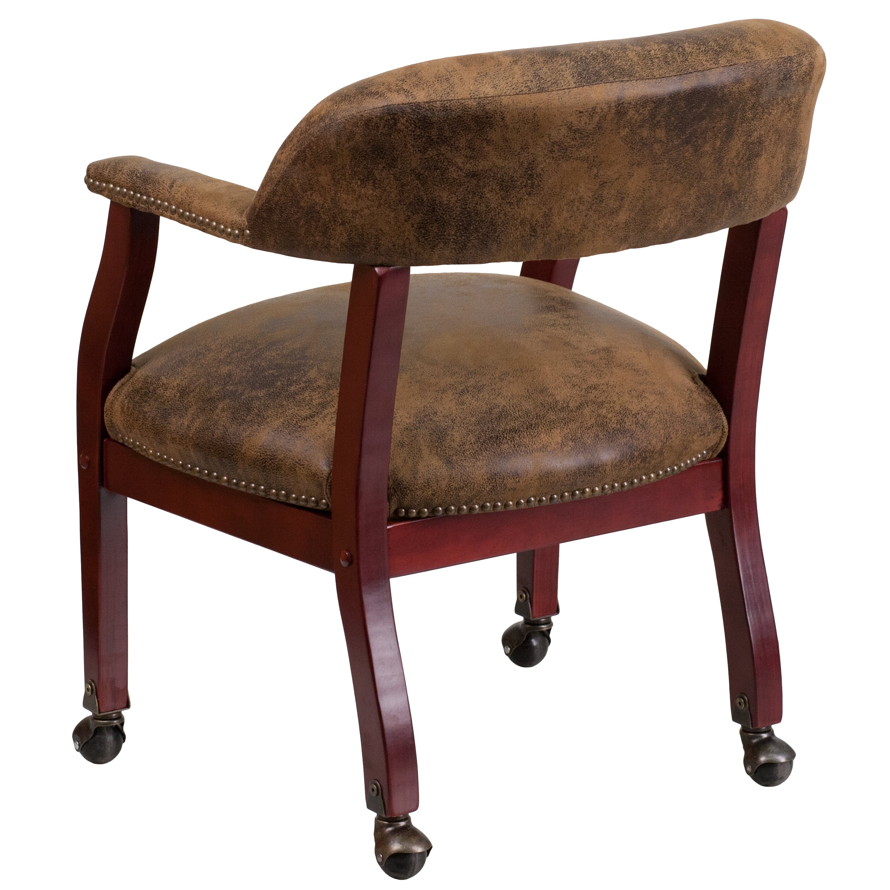 Sarah Bomber Jacket Brown Luxurious Conference Chair with Accent Nail Trim and Casters