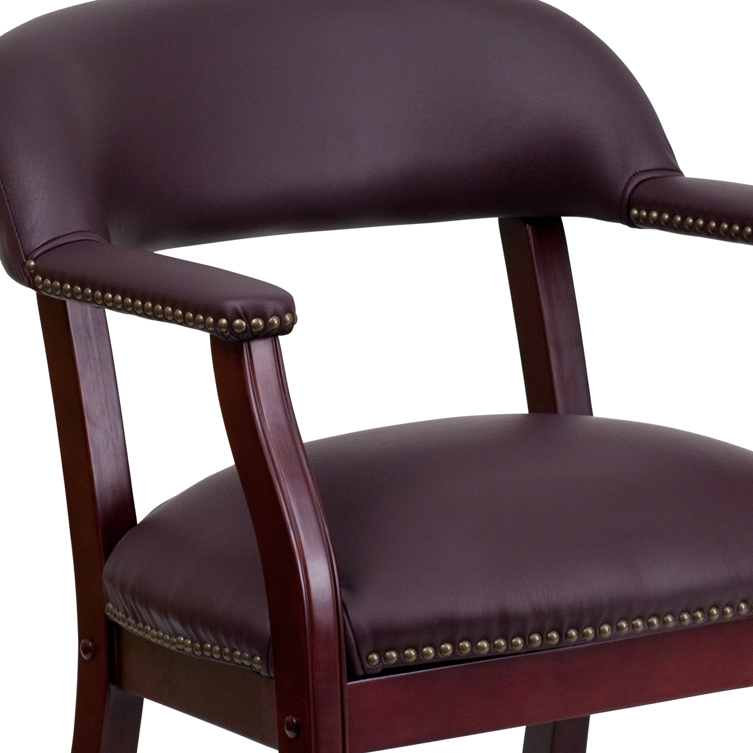Diamond Burgundy LeatherSoft Conference Chair with Accent Nail Trim and Casters