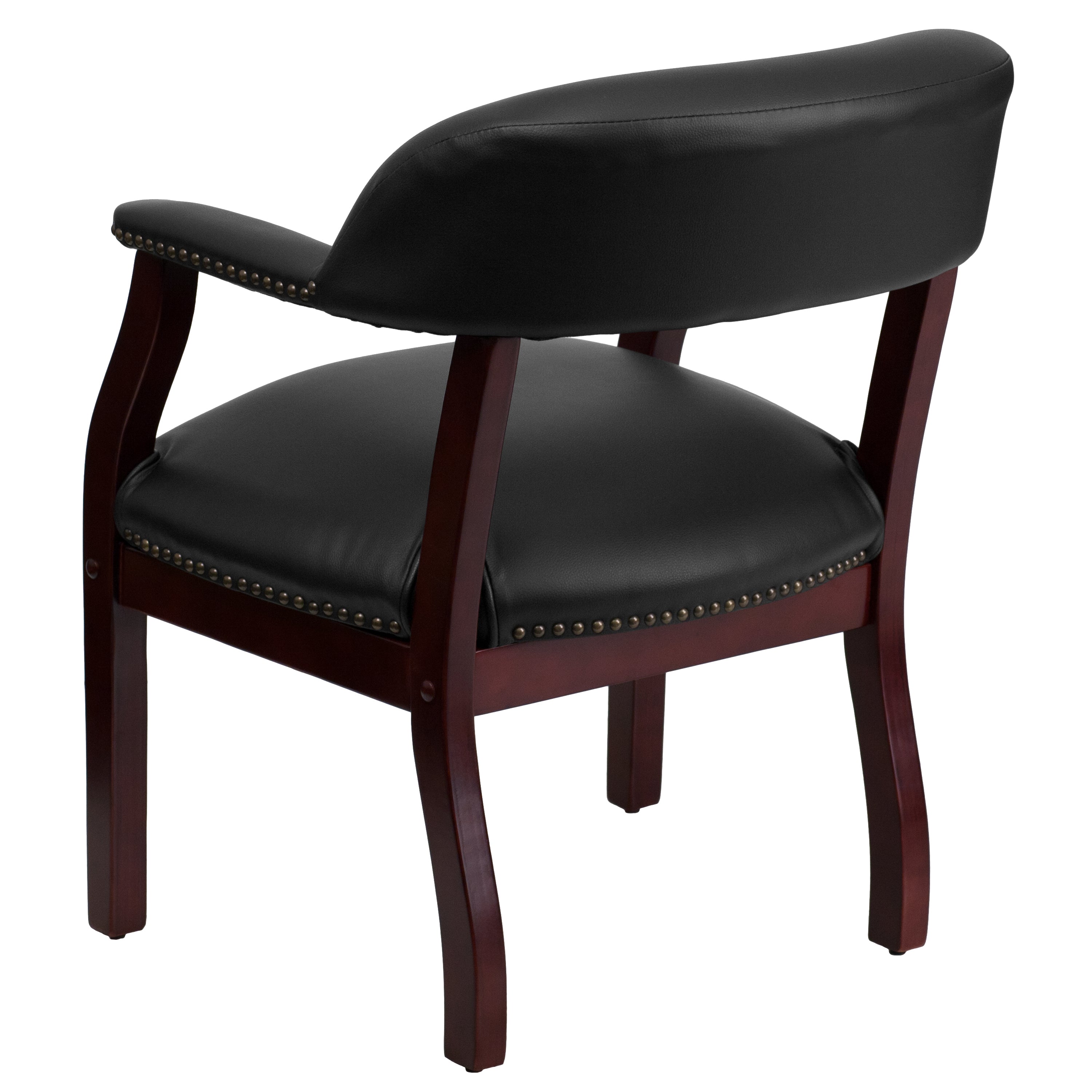 Diamond Black Vinyl Luxurious Conference Chair with Accent Nail Trim