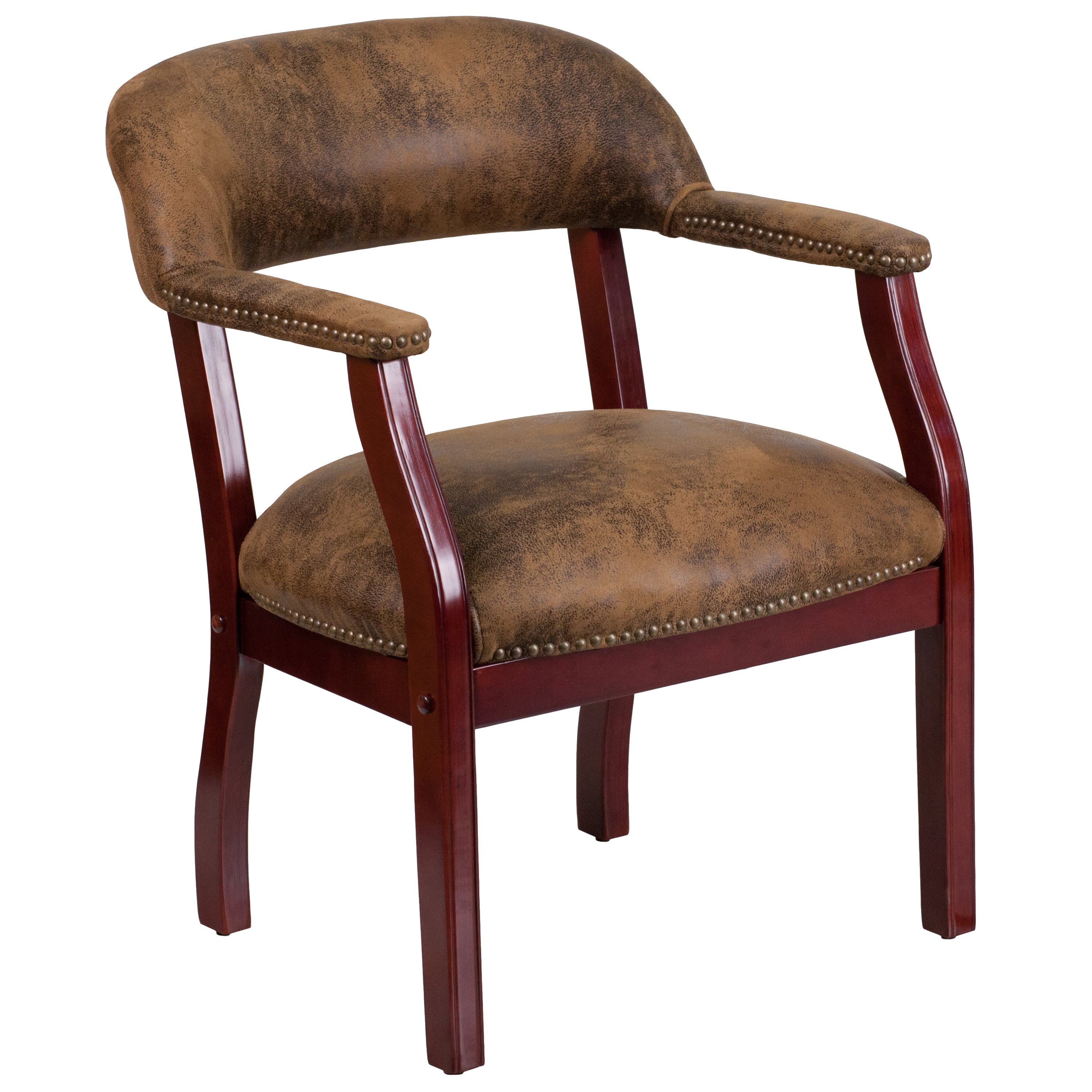 Diamond Bomber Jacket Brown Luxurious Conference Chair with Accent Nail Trim