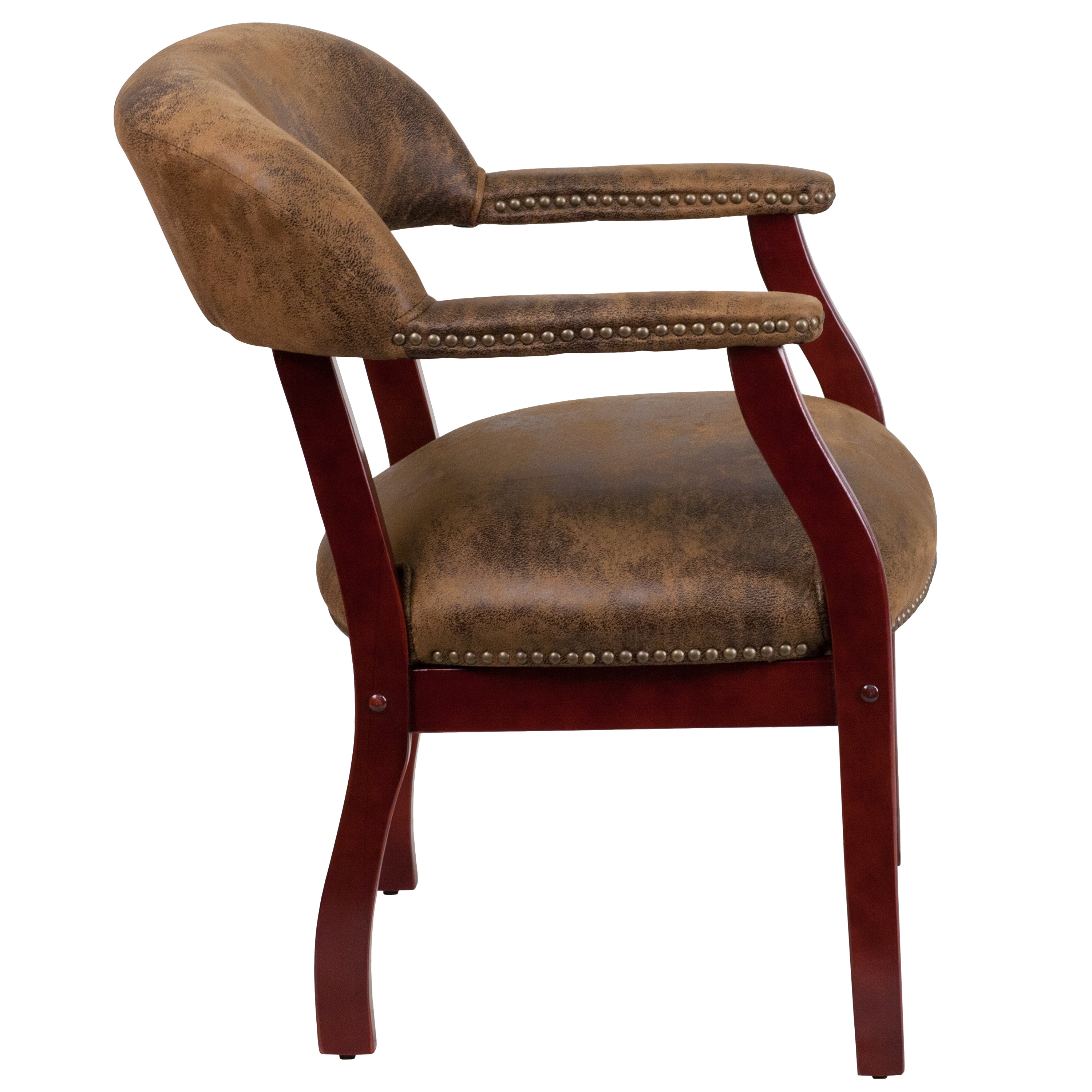 Diamond Bomber Jacket Brown Luxurious Conference Chair with Accent Nail Trim