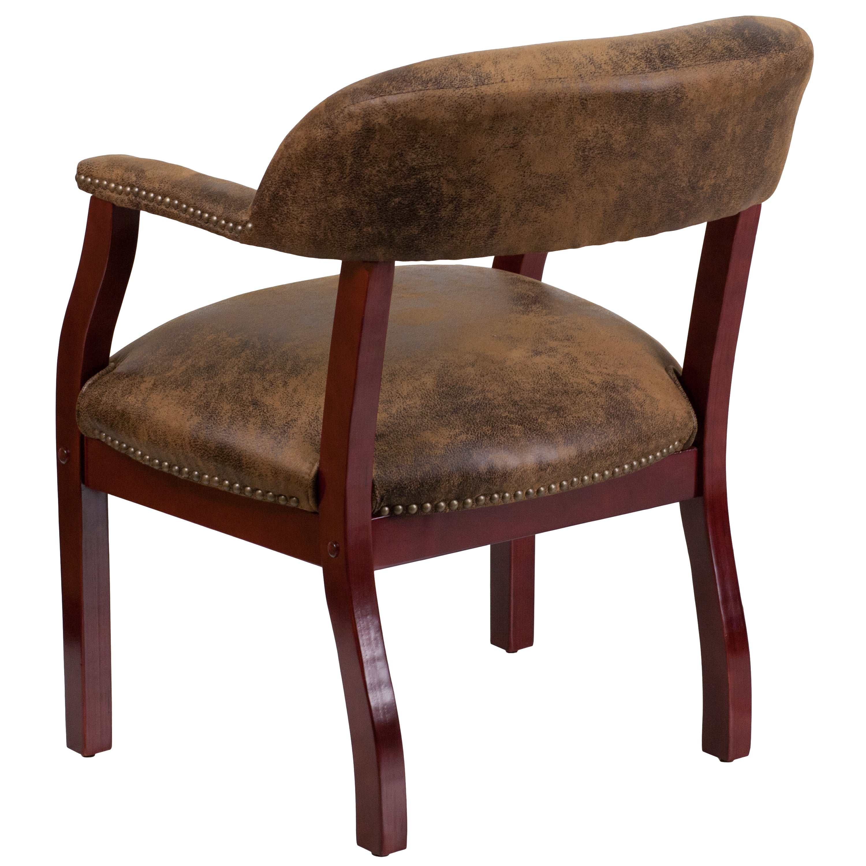 Diamond Bomber Jacket Brown Luxurious Conference Chair with Accent Nail Trim
