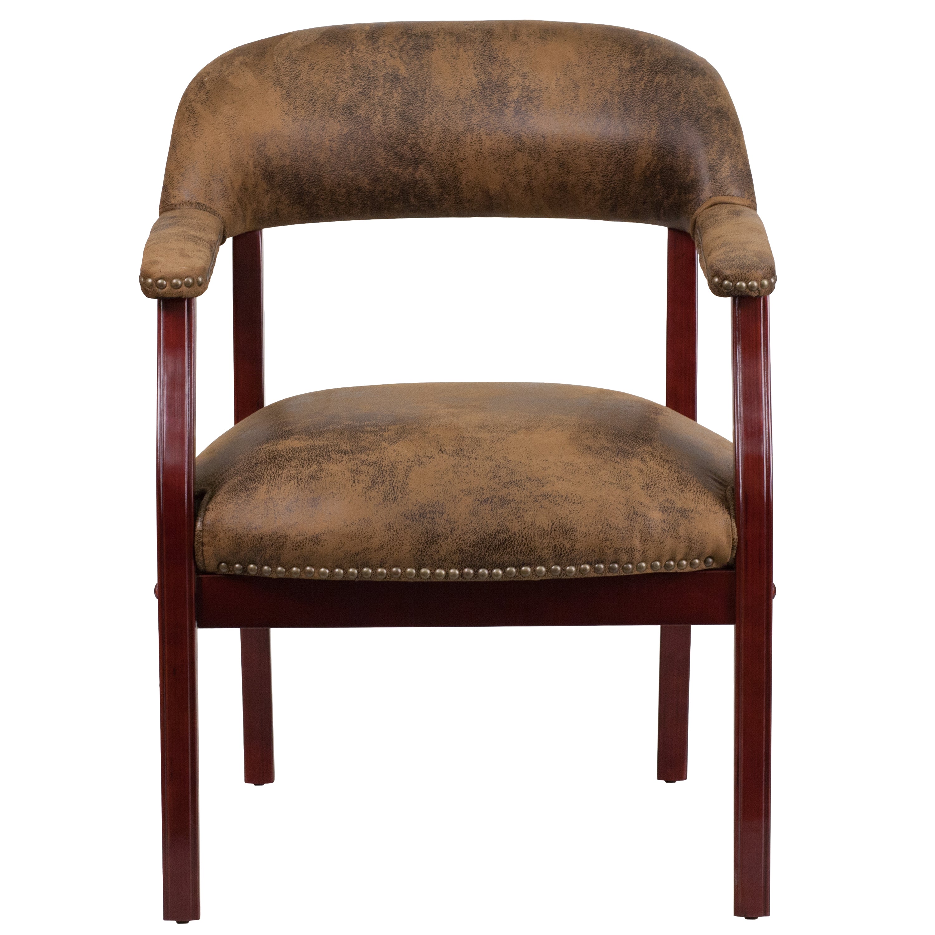 Diamond Bomber Jacket Brown Luxurious Conference Chair with Accent Nail Trim