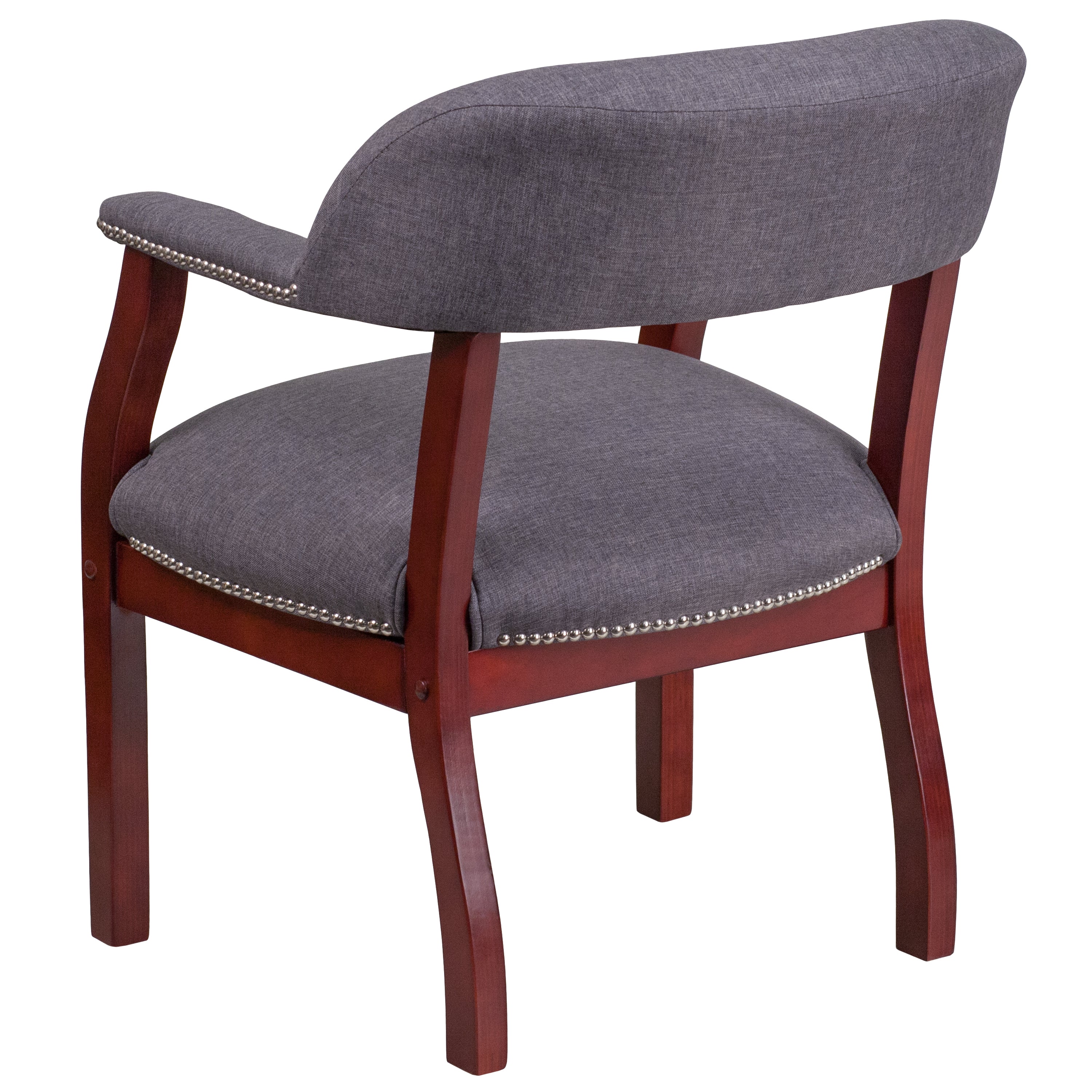 Diamond Gray Fabric Luxurious Conference Chair with Accent Nail Trim