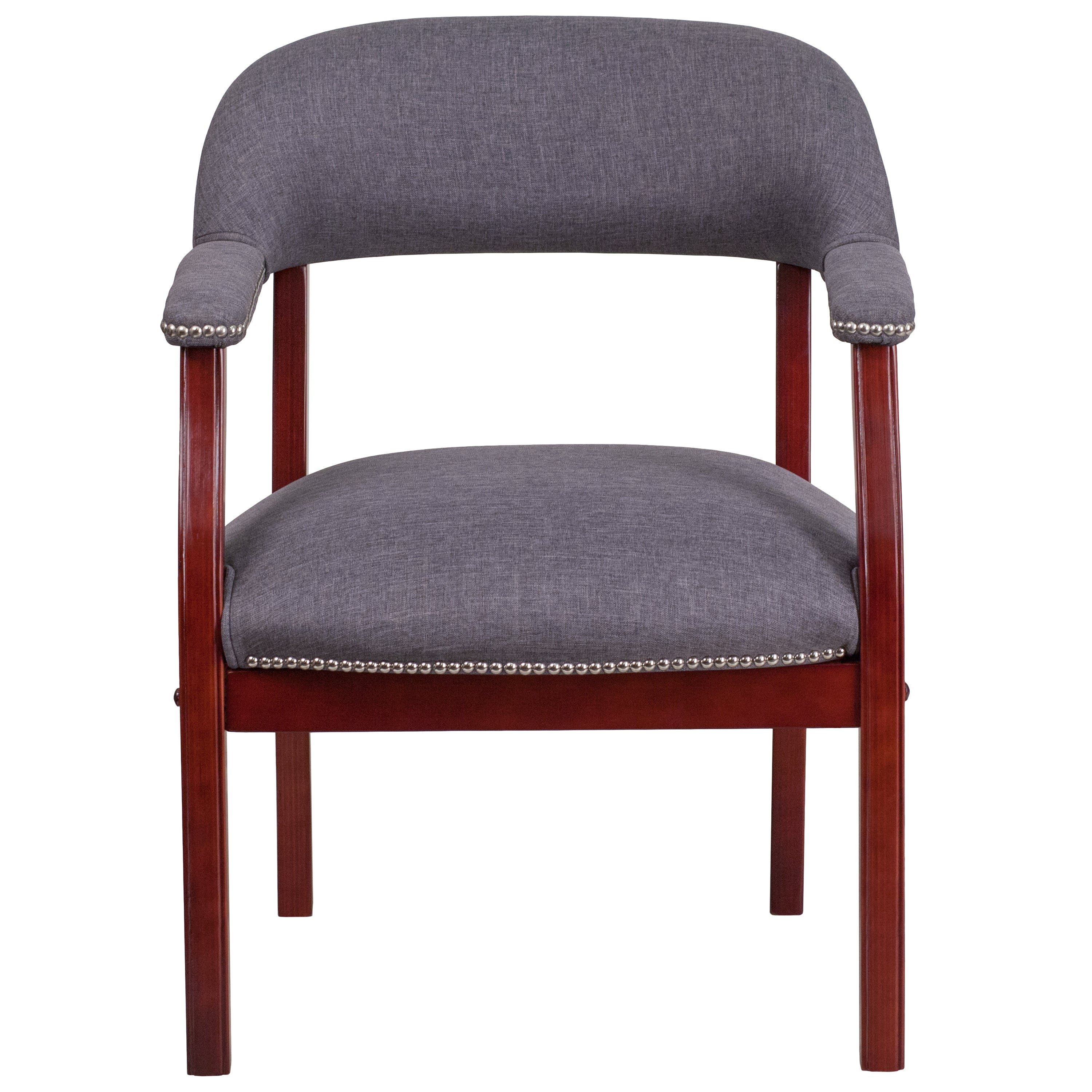 Diamond Gray Fabric Luxurious Conference Chair with Accent Nail Trim