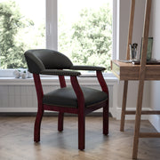 Diamond Black LeatherSoft Conference Chair with Accent Nail Trim