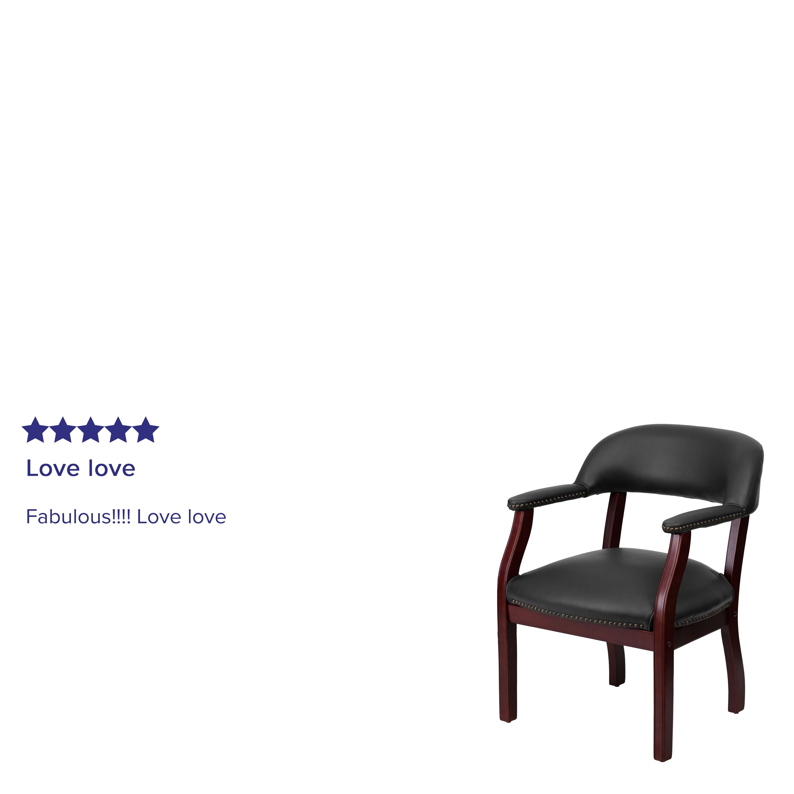 Diamond Black LeatherSoft Conference Chair with Accent Nail Trim