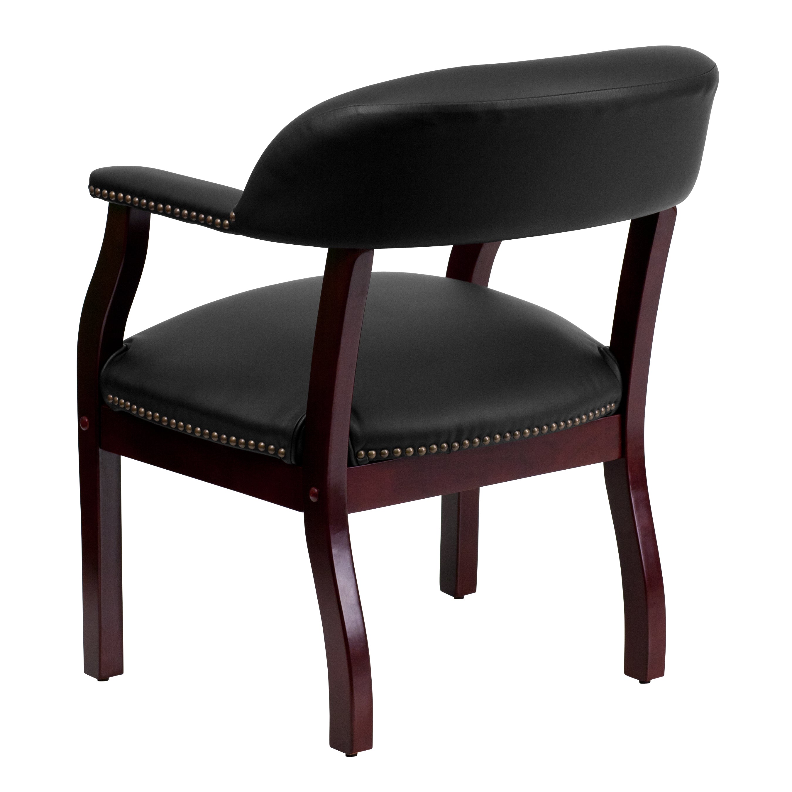 Diamond Black LeatherSoft Conference Chair with Accent Nail Trim