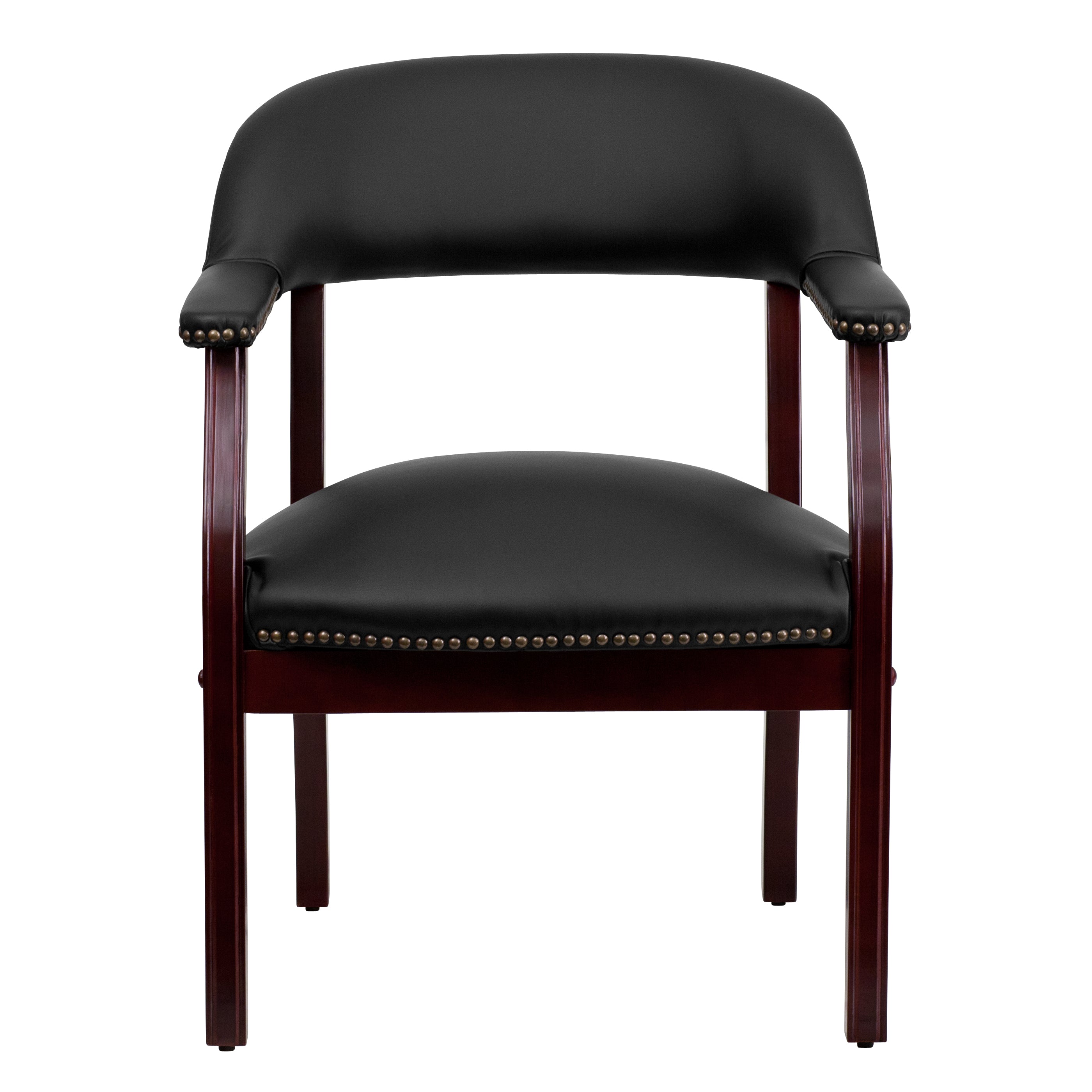 Diamond Black LeatherSoft Conference Chair with Accent Nail Trim