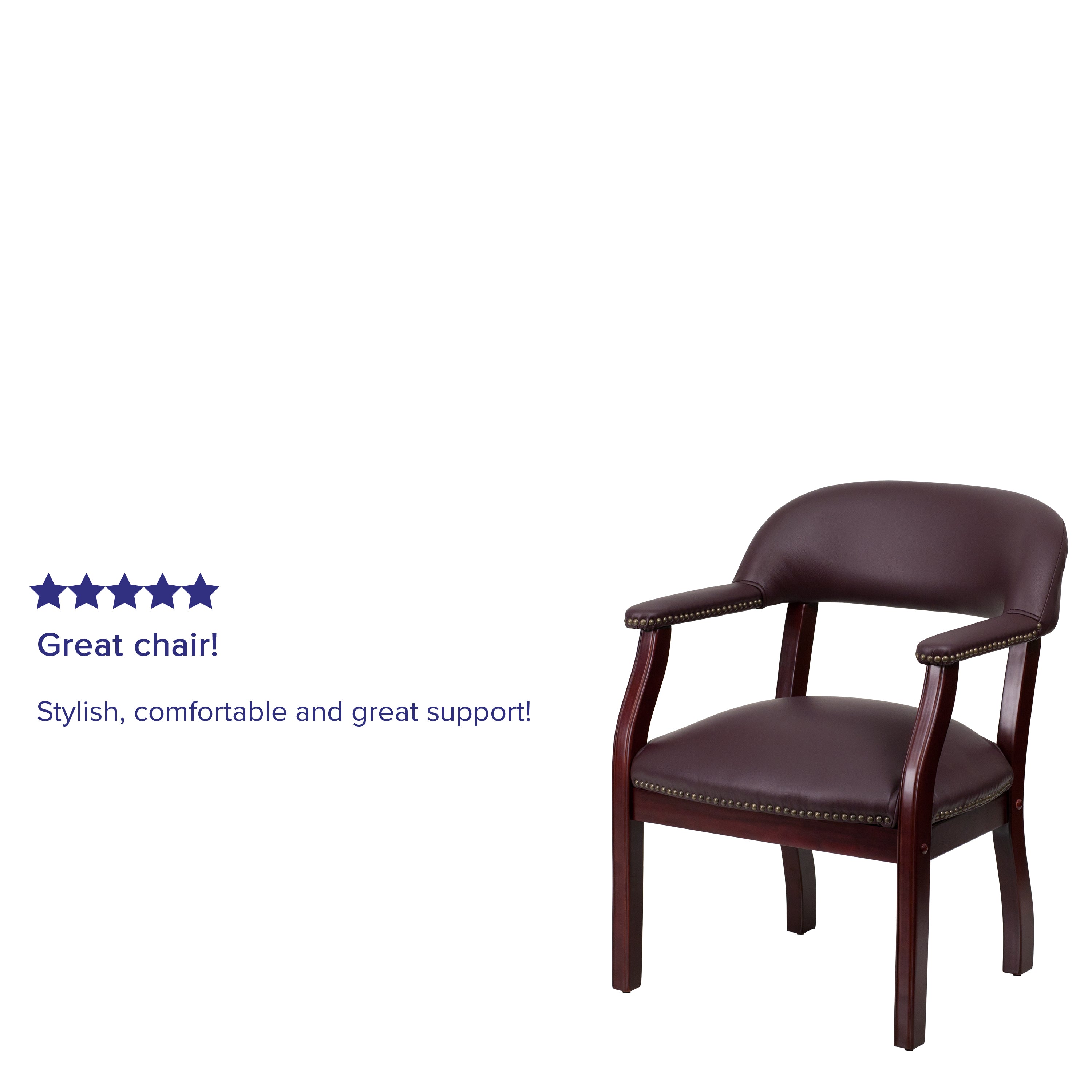 Diamond Burgundy LeatherSoft Conference Chair with Accent Nail Trim