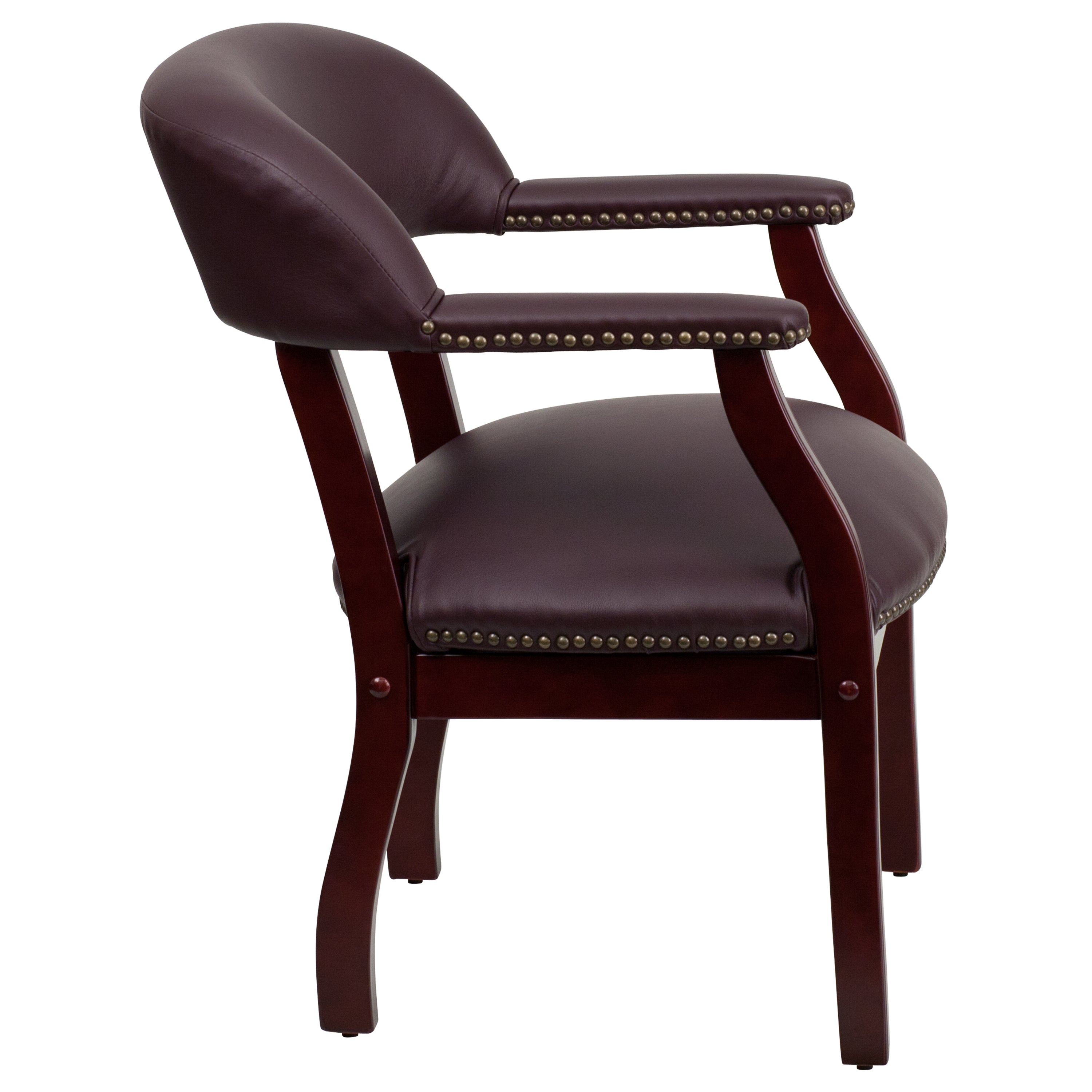 Diamond Burgundy LeatherSoft Conference Chair with Accent Nail Trim