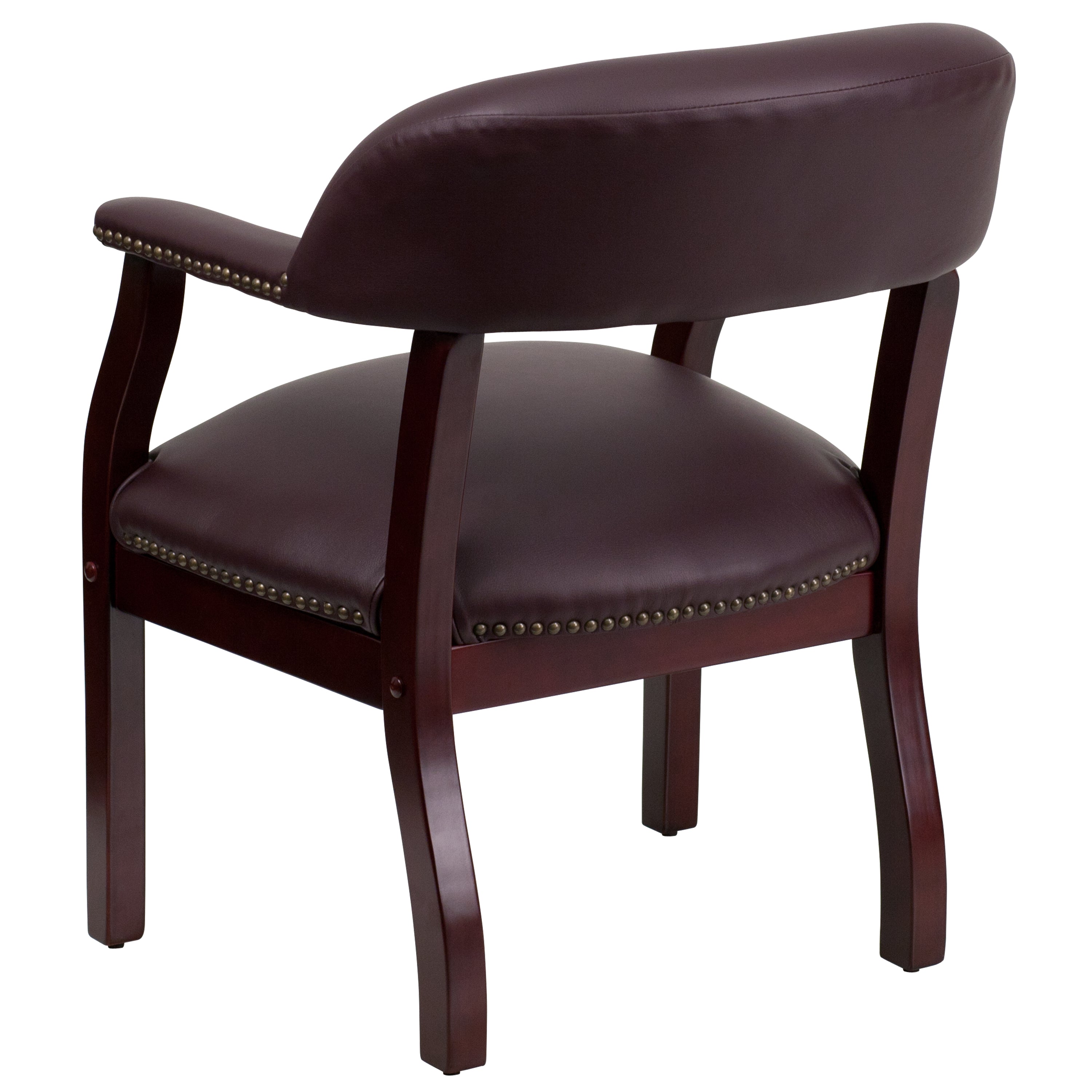 Diamond Burgundy LeatherSoft Conference Chair with Accent Nail Trim
