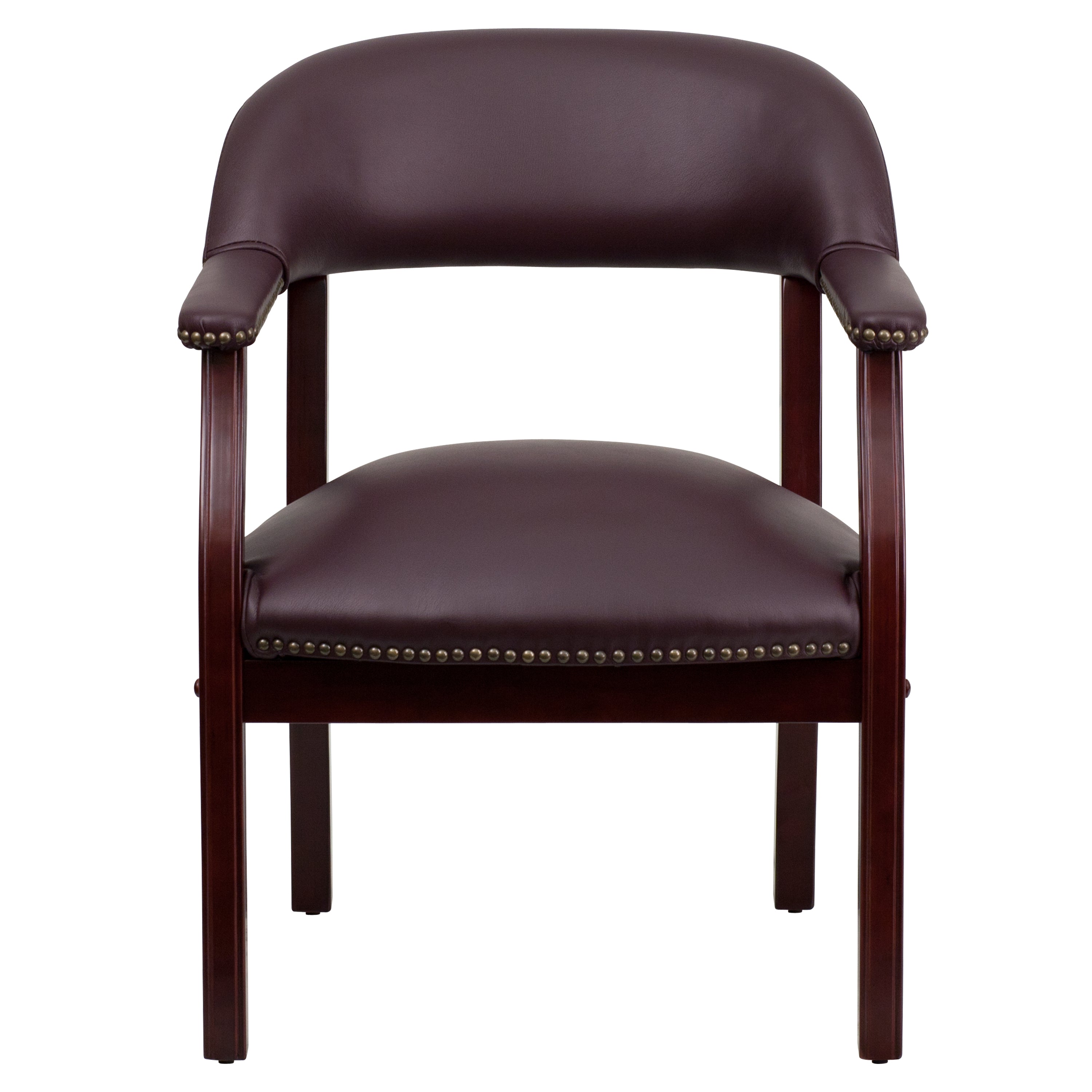 Diamond Burgundy LeatherSoft Conference Chair with Accent Nail Trim