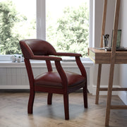 Diamond Oxblood Vinyl Luxurious Conference Chair with Accent Nail Trim