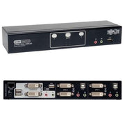 Tripp Lite by Eaton 2-Port Dual Monitor DVI KVM Switch TAA GSA with Audio and USB 2.0 Hub Cables included