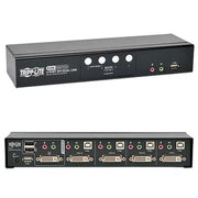 Tripp Lite by Eaton KVM Switch 4-Port DVI Dual-Link / USB w/ Audio &amp; 4x 6ft Cables