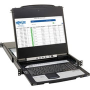 Tripp Lite by Eaton NetDirector 8-Port DisplayPort KVM Switch Console with 17 in. LCD IP Remote Access Dual Rail 1U Rack-Mount