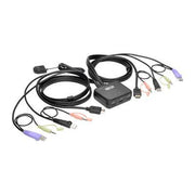 Eaton Tripp Lite Series 2-Port USB/HD Cable KVM Switch with Audio/Video, Cables and USB Peripheral Sharing