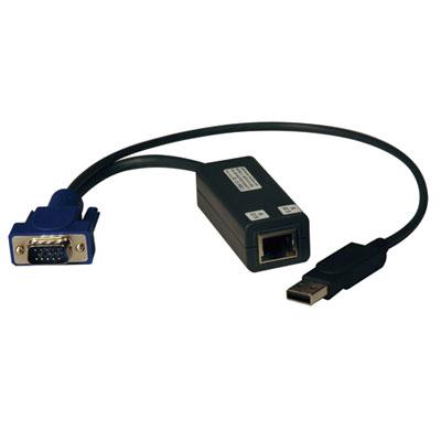 Tripp Lite by Eaton USB Single Server Interface Unit Virtual Media KVM Switch HD15 USB RJ45 TAA