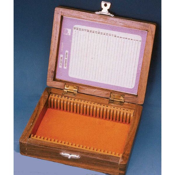 Microscope 25 Slides  Wooden Box