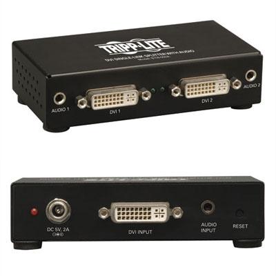 Tripp Lite by Eaton 2-Port DVI Splitter with Audio and Signal Booster Single-Link 1920x1200 at 60Hz/1080p (DVI F/2xF) TAA