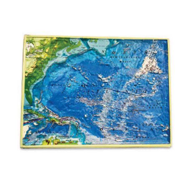 Ocean Floor Raised Relief Map 18" X 24"