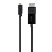 Belkin USB-C to DisplayPort Adapter Cable 4k 60Hz 6 Foot - Black - 5.91 Ft DisplayPort/USB a/V Cable  - B2B10306BLK