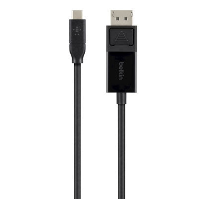 Belkin USB-C to DisplayPort Adapter Cable 4k 60Hz 6 Foot - Black - 5.91 Ft DisplayPort/USB a/V Cable  - B2B10306BLK