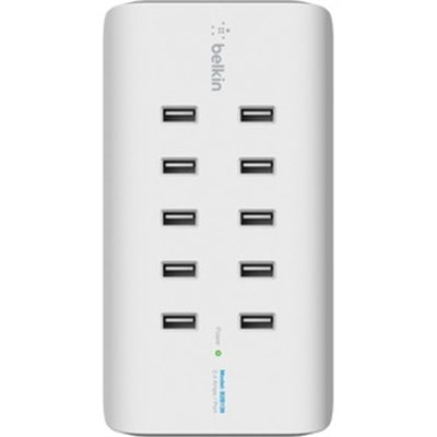 Belkin RockStar 10-Port USB Charging Station - 120 W - 120 V AC, 230 V AC Input - 5 V DC Output - 2.40 a - 1