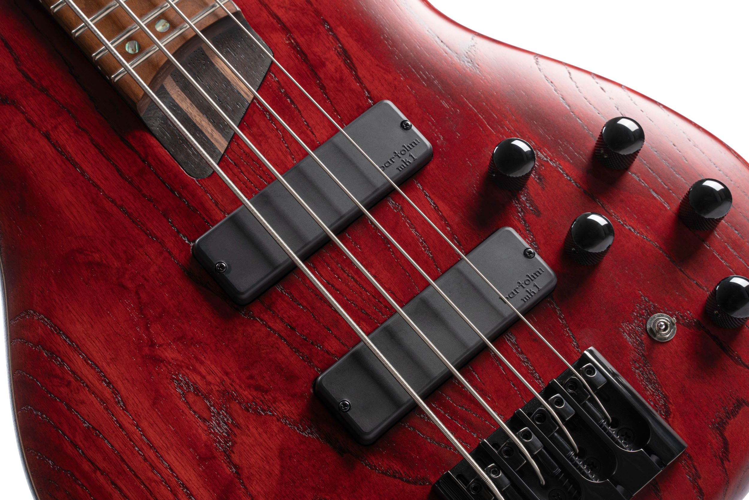 Cort B4ELEMENTOPBR Artisan Series B4 Element Bass Guitar. Open Pore  Burgandy Red