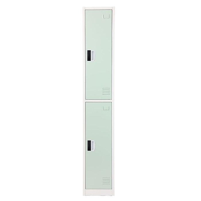 72" H x 12" W  2-Tier Steel Storage Locker with Digital Lock, Misty Green