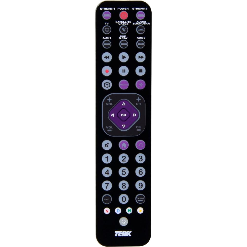 Terk TERK Rechargeable 8-Device Backlit Universal Remote (TKTC8GBV) - Black