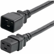 StarTech 2ft 60cm Heavy Duty Extension Cord IEC 60320 C19 to C20 Black Extension Cord 20A 250V 12AWG UL Listed Components BA162200POWERCORD
