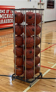 16 Ball SpaceSaver Lockable Vertical Ball Cart - Black