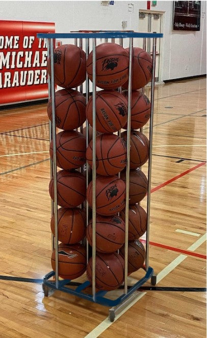 16 Ball SpaceSaver Lockable Vertical Ball Cart - Navy