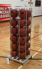 16 Ball SpaceSaver Lockable Vertical Ball Carts - Silver