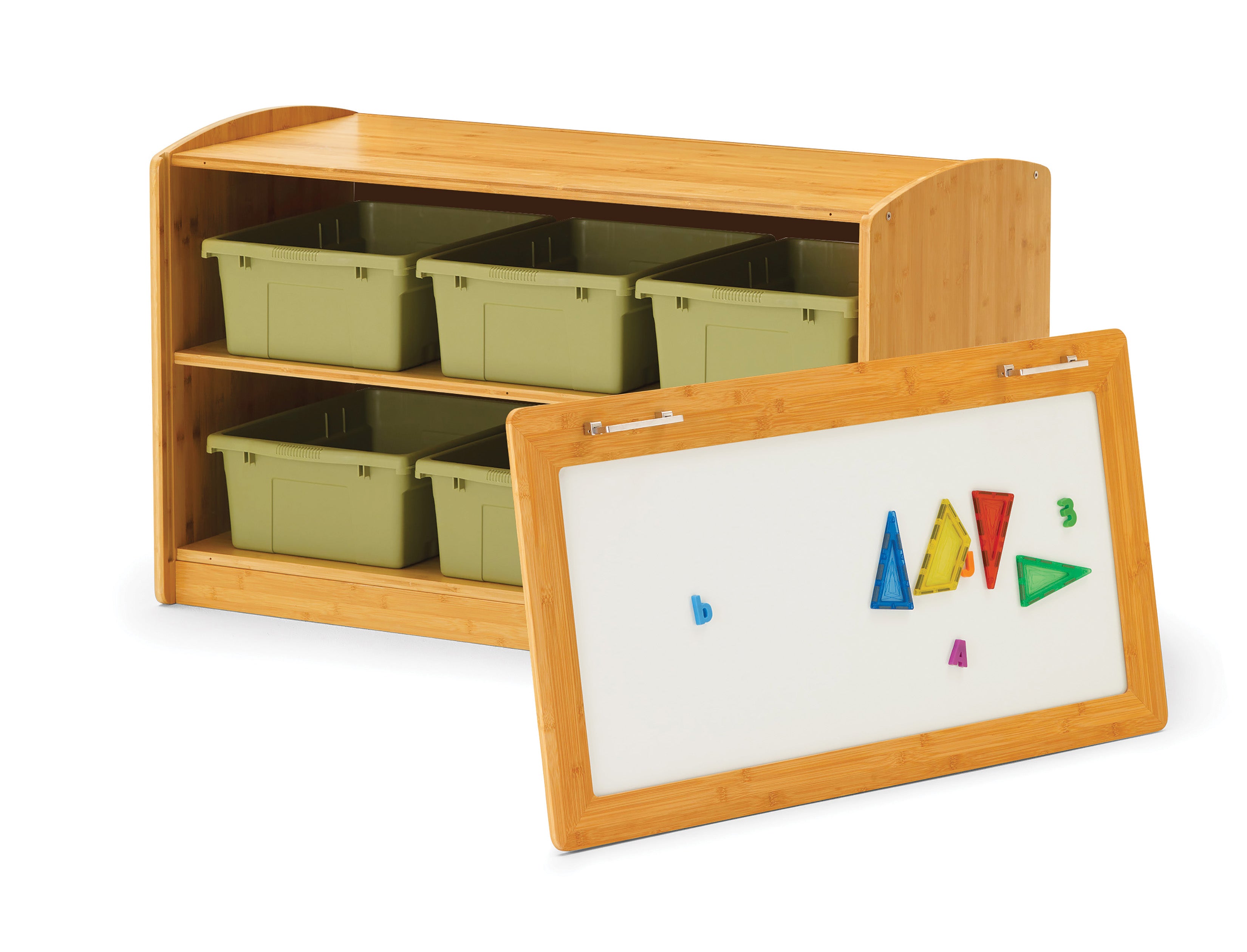 Hide-away Shelf with sage tubs