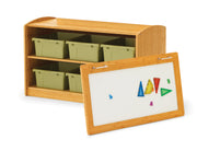 Hide-away Shelf with vibrant tubs