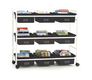 Book Browser Cart with 100% Recycled Plastic Tubs
