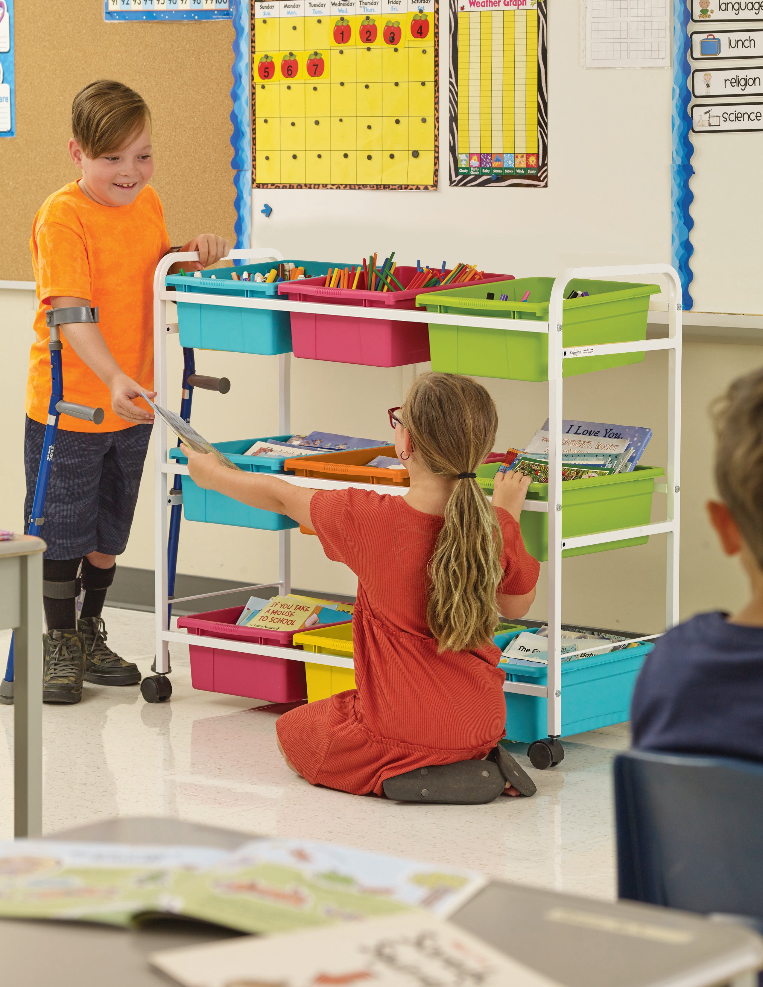 Book Browser Cart with Vibrant Tub Combo