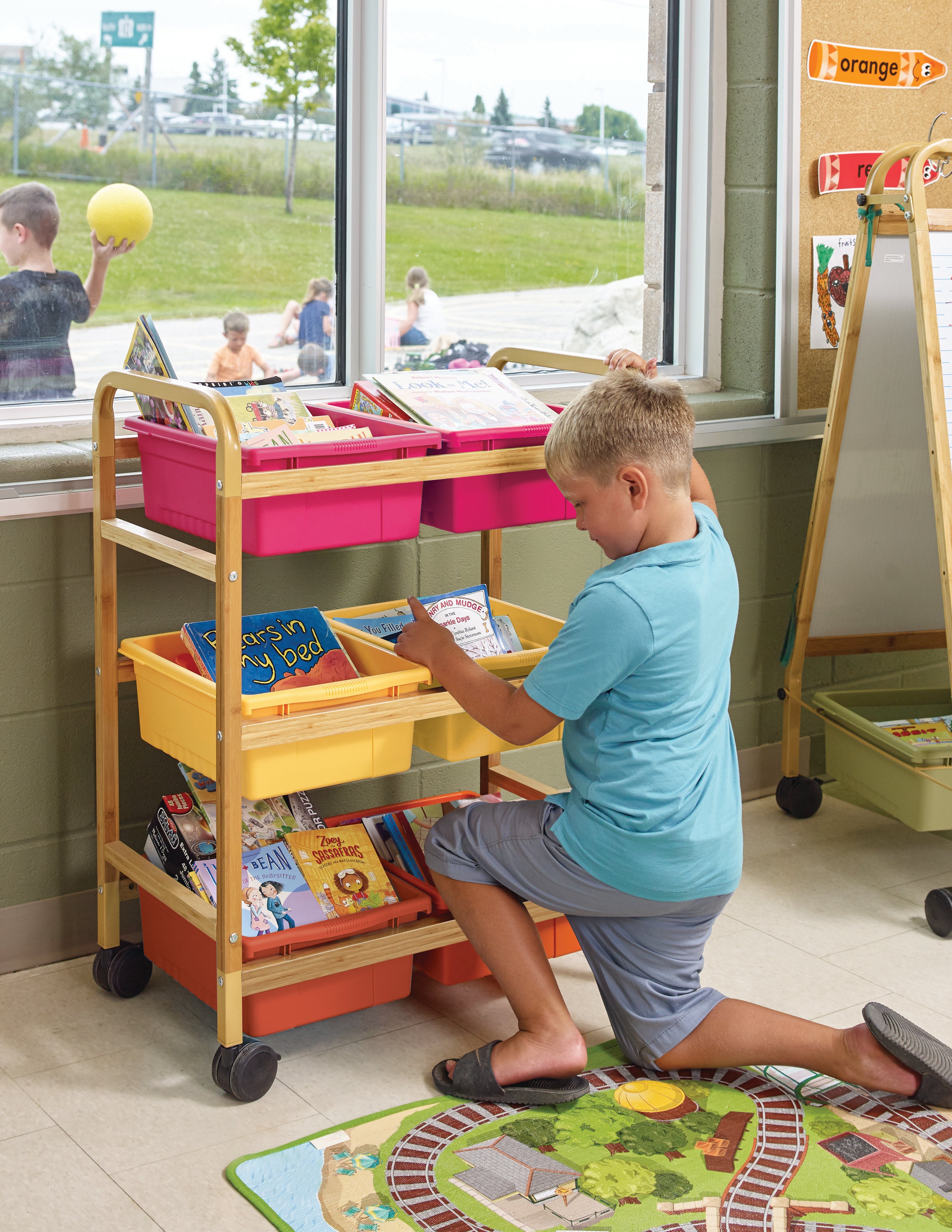 Sml Book Browsr Cart W/Warm Clr Tub
