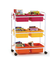 Small Book Browser Cart with Vibrant Warm Tub Combo