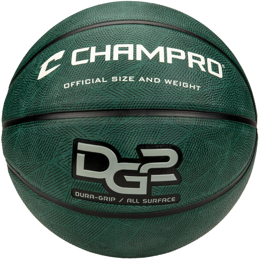 Dura-Grip 230 Rubber Basketball - Forest Green, Regulation