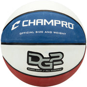 Dura-Grip 230 Rubber Basketball - Scarlet White Royal, Regulation
